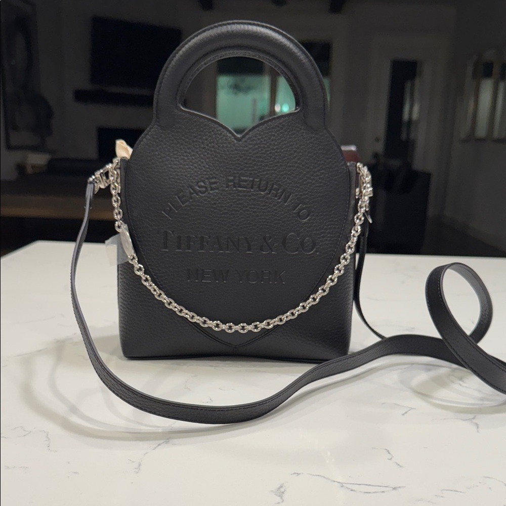 Tiffany & Co. Black Mini Bag with Silver Chain